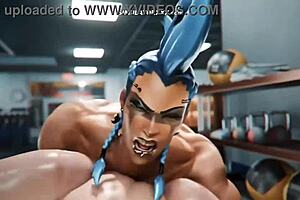 3D animated blowjob and handjob game with an anime personal trainer