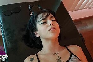 Beautiful woman with natural breasts gets a hot oil massage with a happy ending