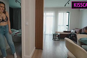 Sensual taboo encounter with stepson in shared bedroom