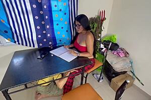 Green old man dominates two innocent college girls in latina threesome