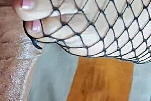 Close up and personal with foot fetish action