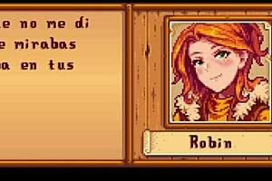 In the cozy farm life of stardew valley, robin gets her pussy fucked hard in part one spanish edition