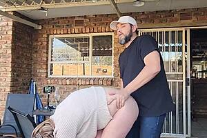 mutual masturbation with the neighbor's wife turns into an outdoor creampie