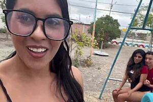 sex in a public park with an old man and two busty young 18+ women!