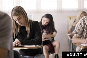 Voyeur lesbian teen 18+ watches Aidra Fox and Kristen Scott licking pussies