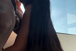 cute brazilian teen 18+ licks big black cock for deepthroat cumshot