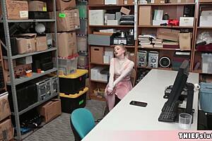 this cute assistant caught shoplifting gets punished hard.