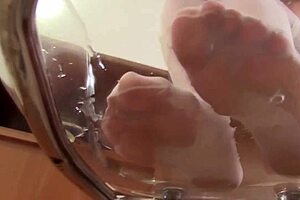 Burnett Talia Gets Her Stockings Wet