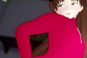 Rin Tohsaka's Shorts Tease Blowjob and Ass