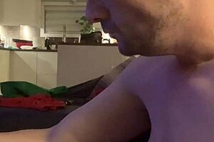 This is a solo performance of a man who likes to cum in the living room