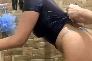 Young Girl Feels Overwhelmed Fucking Her Best Friend in Steamy Bathroom