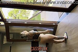 Big tits bouncing while getting fucked in public