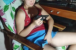 Pretty Korean girl gets horny and masturbates on camera