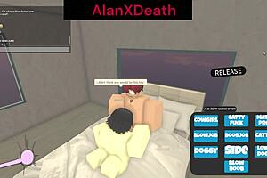 Beautiful game of Roblox, great sucking and playing with the boobs and pussy