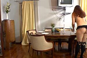 Busty Brunette Reveals Her Bush