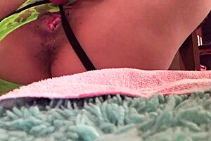 asian milf enjoys strapon masturbation in casual playtime