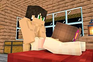 My crush invites me over after school for a minecraft animation adventure