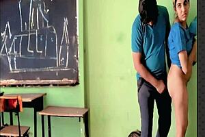 Uniformed Indian students caught in the act in the classroom