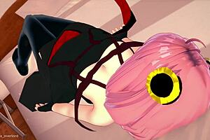 Anya heats up a cock in her new adult attire