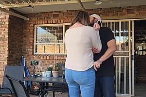 mutual masturbation with the neighbor's wife turns into an outdoor creampie