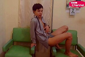 Young Asian vixen serves up horny mannequin fun