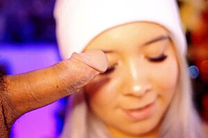 Valentina, the Colombian slut, stretches her lips around a big cock every morning.