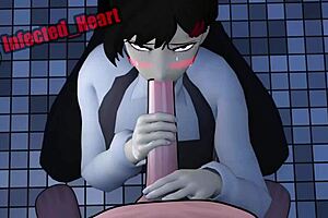 Kobeni’s oral sex experience in a video with a repeating sound effect