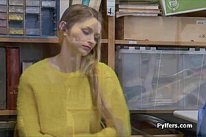 Damn, big tit Russian shoplifter got caught and screwed hard in the backroom without mercy!