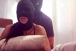 CHAIR TIED HOODED AND BALLGAGGED I TAKE BIG COCK ON ALL HOLES!