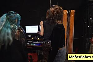 Watch Nia Bleu suck Brett Maker's huge cock between her big boobs!