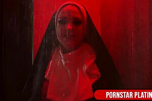Leya Falcon, a busty nun, enjoys riding the big toys of her bisexual friend Kali Danes