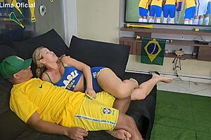 The Hot One Made Me Stop Watching The Game To Fuck With Me And The Naughty One Gave Me Her Ass