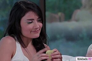 Lesbian Babes Dare Straight Friend To Lick Pussy