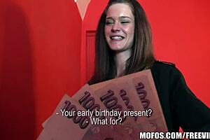 Natural Czech brunette in outdoor pickup scene