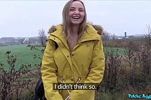 Public Agent Petite 18+ Blonde College Girl Cums on Cock