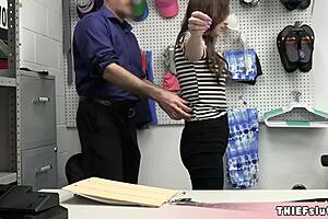 cute brunette shoplifter gets fucked by cop in reality
