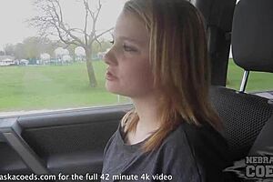 shy teen with braces explores herself for the first time