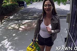 Amateur casting with rough sex and oral sex in the back room