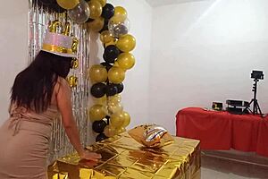 Beautiful Ebony Milf Throws New Year's Eve Party With Her Elegant Vip Whore Dress And Pussy