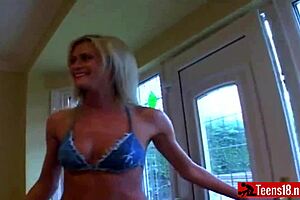 Manly Dude Can Handle Two Hot Blondes Riding Him in Bed