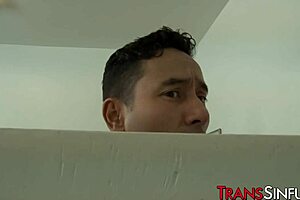 Cute Shemale Isabella Sorrenti Sucks Big Cock At Gloryhole In Doggystyle Anal