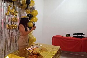 Beautiful Ebony Milf Throws New Year's Eve Party With Her Elegant Vip Whore Dress And Pussy