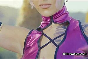 hey, wanna watch kitana share a hard dick with her warrior besties? this 4some gets wild with teen 18+ cosplay action.