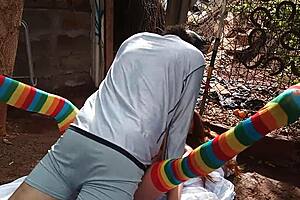 Latina Friend Uses Dildo on Pussy in Public Outdoor Solo Sex