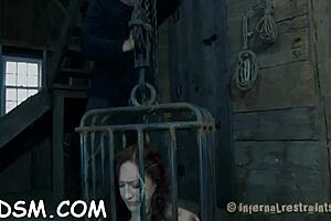 Tied up bondman gets vibrator domination