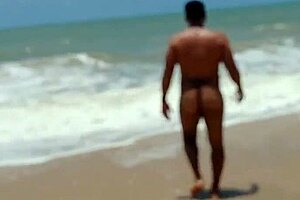 Blonde milf wife films african man creampie her ass on public beach