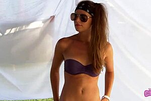 Behind the scenes of a wild rock festival with sexy and real action