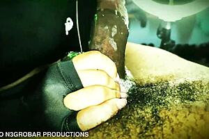 Masked Latina beauty gets a deepthroat and cum shower