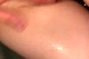 Skinny housewife gets a hot shower and a hard cock in this group sex scene