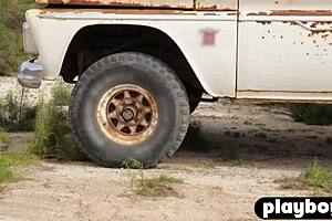 Small Tits Milf Model Carmen Nikole Undresses In Lingerie Striptease Outdoor After Elilith Noir Poses